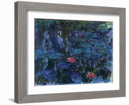 Waterlilies with Reflections of a Willow Tree, 1916-19-Claude Monet-Framed Giclee Print