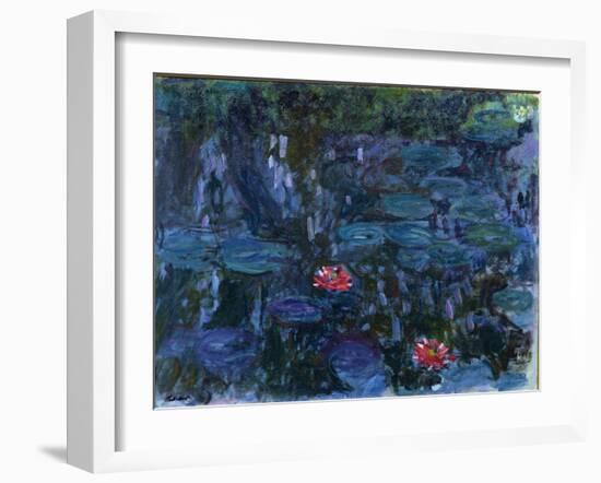 Waterlilies with Reflections of a Willow Tree, 1916-19-Claude Monet-Framed Giclee Print