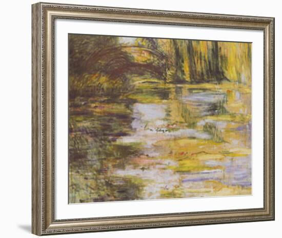 Waterlily Pond and Japanese Bridge-Claude Monet-Framed Art Print