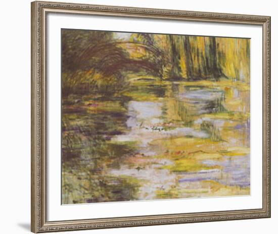 Waterlily Pond and Japanese Bridge-Claude Monet-Framed Art Print