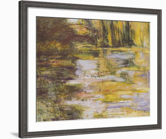 Waterlily Pond and Japanese Bridge-Claude Monet-Framed Art Print