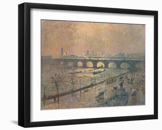 'Waterloo Bridge - A Rainy Day', c1917-Emile Claus-Framed Giclee Print