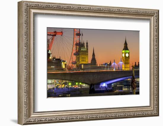 Waterloo Bridge and Big Ben, London, England, United Kingdom, Europe-Charles Bowman-Framed Photographic Print