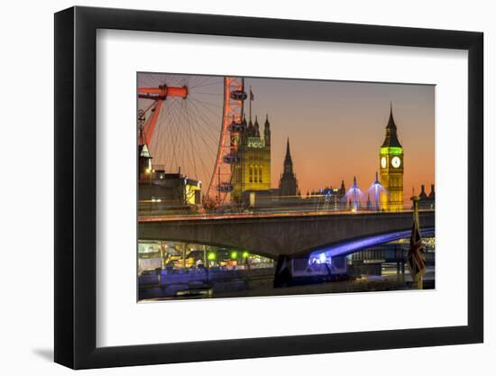 Waterloo Bridge and Big Ben, London, England, United Kingdom, Europe-Charles Bowman-Framed Photographic Print