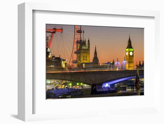 Waterloo Bridge and Big Ben, London, England, United Kingdom, Europe-Charles Bowman-Framed Photographic Print