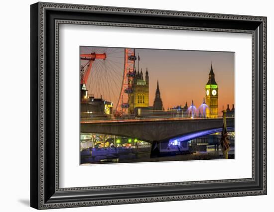 Waterloo Bridge and Big Ben, London, England, United Kingdom, Europe-Charles Bowman-Framed Photographic Print