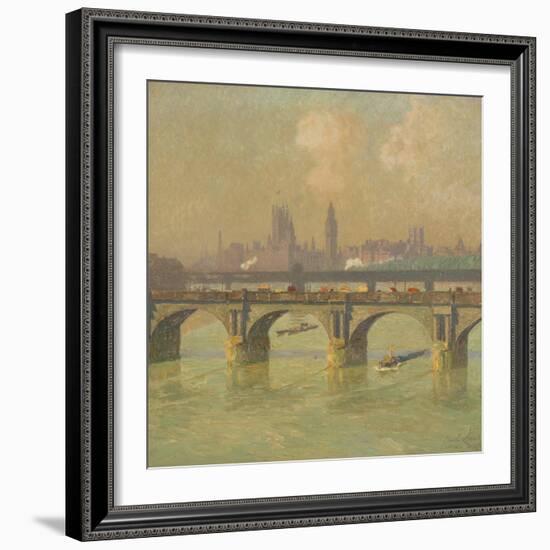 Waterloo Bridge and Hungerford Bridge, 1916-Emile Claus-Framed Giclee Print