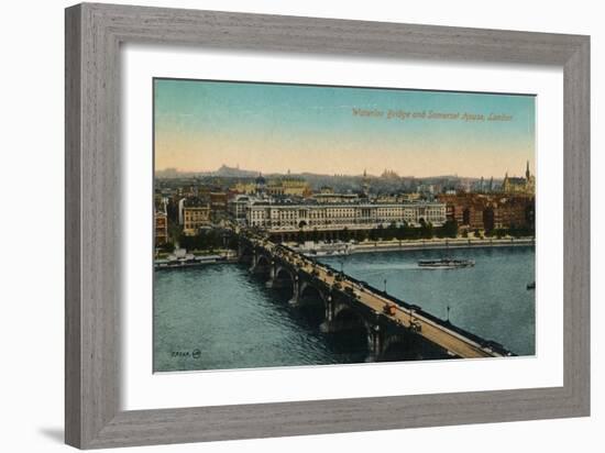 'Waterloo Bridge and Somerset House, London', c1910-Unknown-Framed Giclee Print