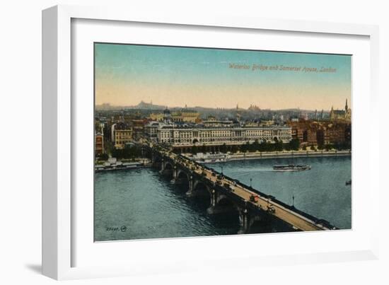 'Waterloo Bridge and Somerset House, London', c1910-Unknown-Framed Giclee Print