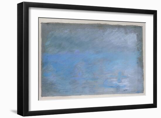 Waterloo Bridge, Brouillard, Pastel on Blue Paper 1901-Edgar Degas-Framed Giclee Print