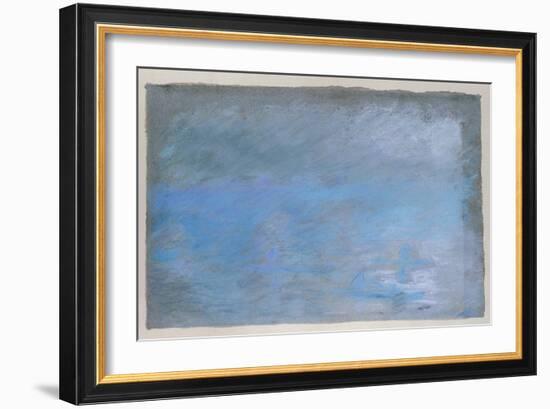 Waterloo Bridge, Brouillard, Pastel on Blue Paper 1901-Edgar Degas-Framed Giclee Print