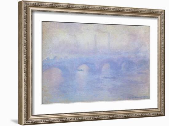 Waterloo Bridge: Effect of Mist, 1903-Claude Monet-Framed Giclee Print