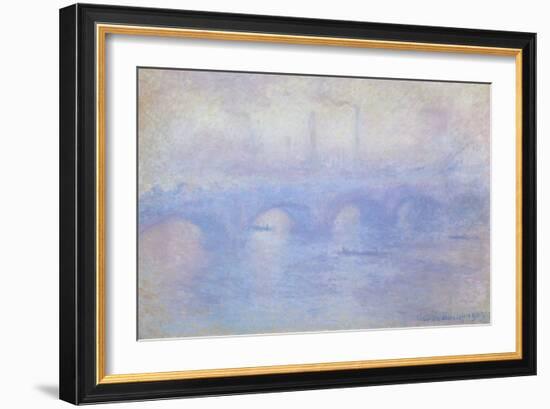 Waterloo Bridge: Effect of Mist, 1903-Claude Monet-Framed Giclee Print