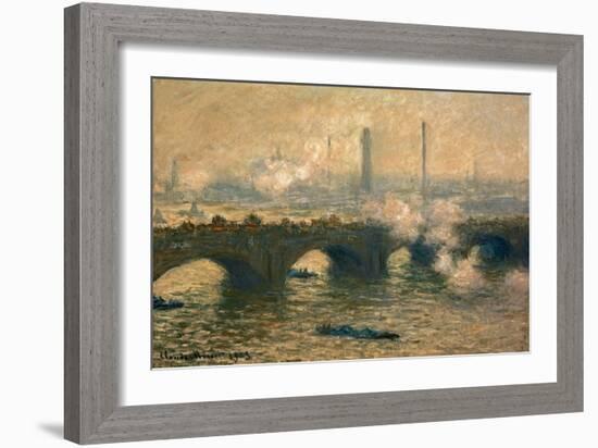 Waterloo Bridge, Gray Day, 1903-Claude Monet-Framed Giclee Print