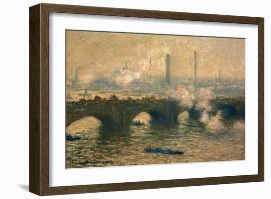 Waterloo Bridge, Gray Day, 1903-Claude Monet-Framed Giclee Print