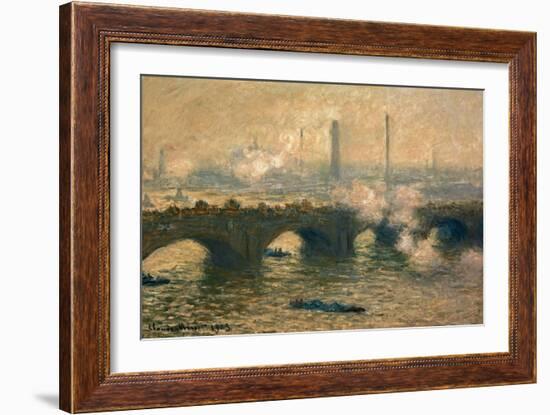 Waterloo Bridge, Gray Day, 1903-Claude Monet-Framed Giclee Print