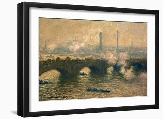 Waterloo Bridge, Gray Day, 1903-Claude Monet-Framed Giclee Print