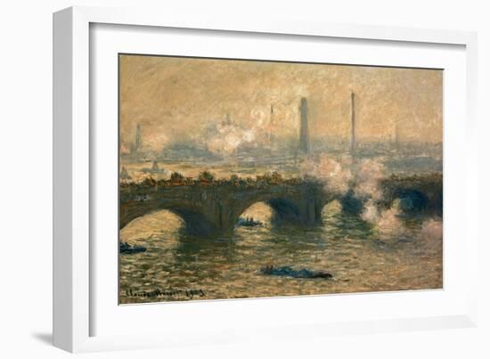 Waterloo Bridge, Gray Day, 1903-Claude Monet-Framed Giclee Print