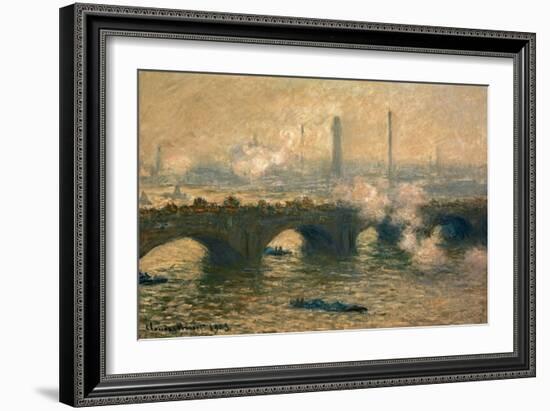 Waterloo Bridge, Gray Day, 1903-Claude Monet-Framed Giclee Print