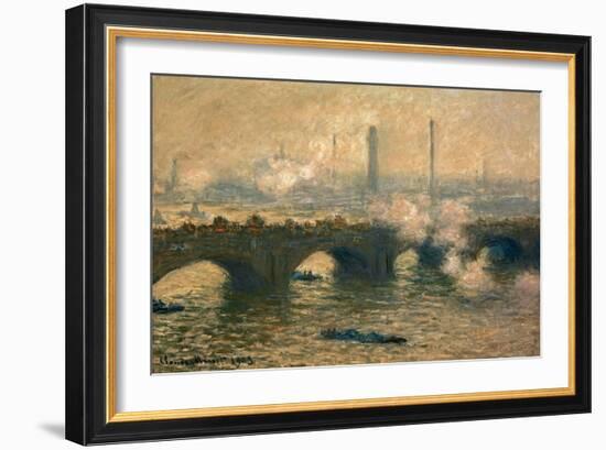 Waterloo Bridge, Gray Day, 1903-Claude Monet-Framed Giclee Print