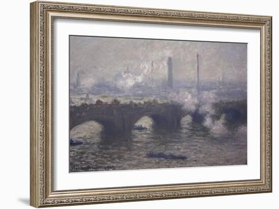 Waterloo Bridge: Gray Day-Claude Monet-Framed Giclee Print