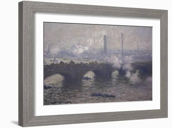 Waterloo Bridge: Gray Day-Claude Monet-Framed Giclee Print