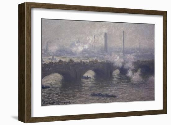 Waterloo Bridge: Gray Day-Claude Monet-Framed Giclee Print