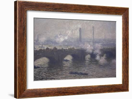 Waterloo Bridge: Gray Day-Claude Monet-Framed Giclee Print