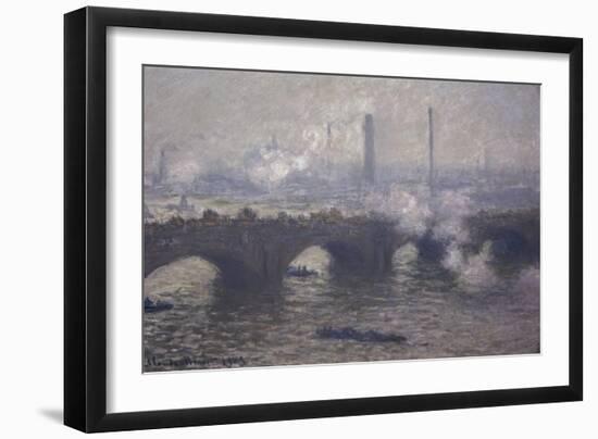 Waterloo Bridge: Gray Day-Claude Monet-Framed Giclee Print