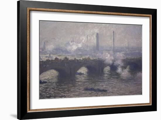 Waterloo Bridge: Gray Day-Claude Monet-Framed Giclee Print