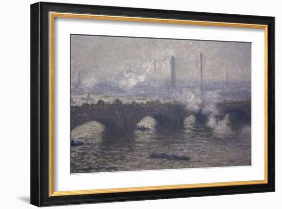 Waterloo Bridge: Gray Day-Claude Monet-Framed Giclee Print