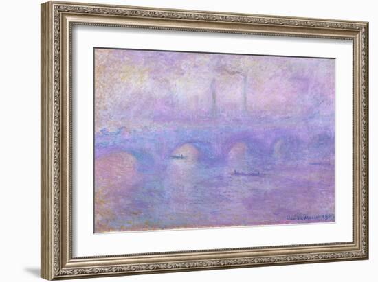 Waterloo Bridge in Fog, 1899-1901-Claude Monet-Framed Giclee Print