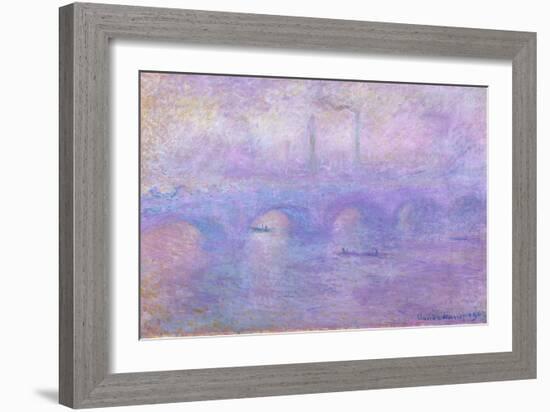 Waterloo Bridge in Fog, 1899-1901-Claude Monet-Framed Giclee Print