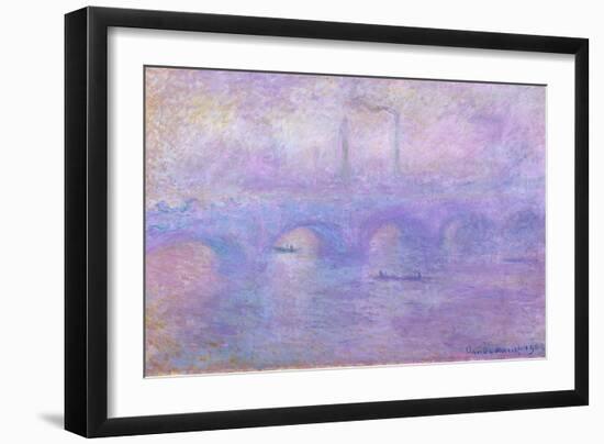 Waterloo Bridge in Fog, 1899-1901-Claude Monet-Framed Giclee Print