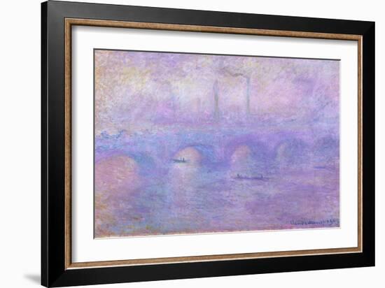 Waterloo Bridge in Fog, 1899-1901-Claude Monet-Framed Giclee Print