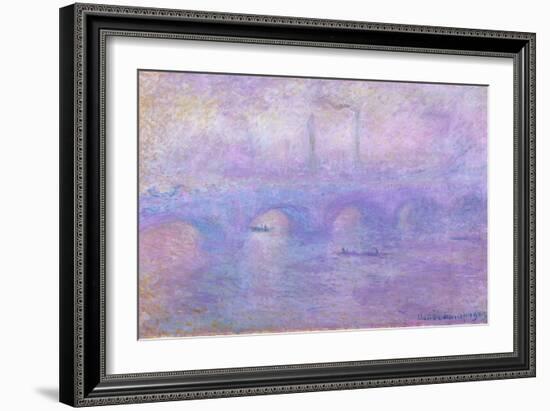 Waterloo Bridge in Fog, 1899-1901-Claude Monet-Framed Giclee Print