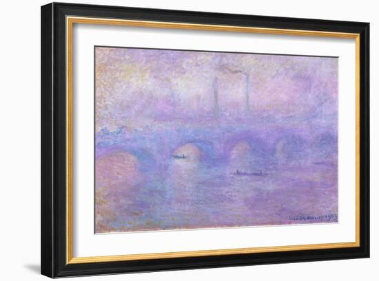 Waterloo Bridge in Fog, 1899-1901-Claude Monet-Framed Giclee Print