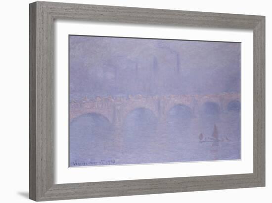 Waterloo Bridge, Misty Sunshine-Claude Monet-Framed Giclee Print