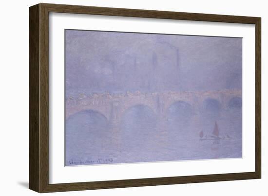 Waterloo Bridge, Misty Sunshine-Claude Monet-Framed Giclee Print