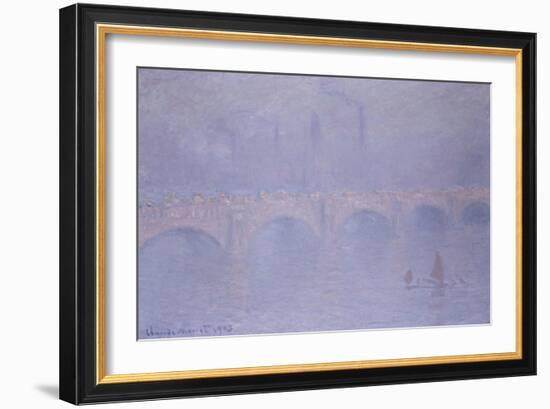 Waterloo Bridge, Misty Sunshine-Claude Monet-Framed Giclee Print