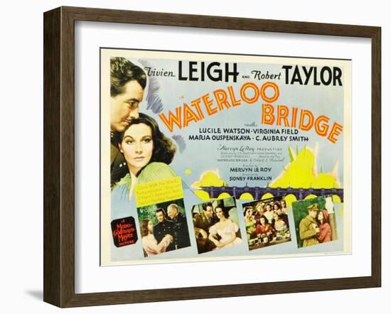 Waterloo Bridge, Robert Taylor, Vivien Leigh, 1940-null-Framed Art Print