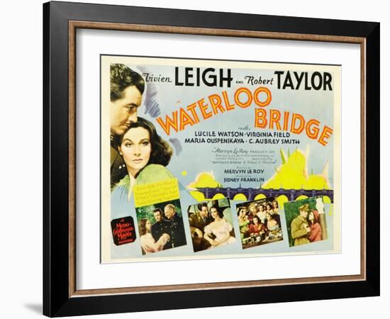 Waterloo Bridge, Robert Taylor, Vivien Leigh, 1940-null-Framed Art Print