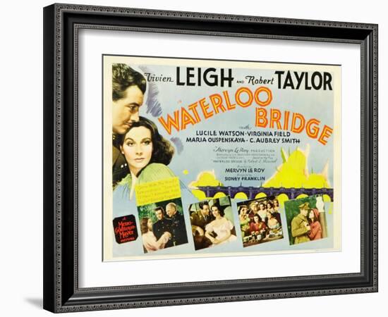 Waterloo Bridge, Robert Taylor, Vivien Leigh, 1940-null-Framed Art Print