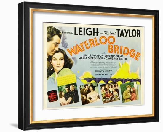 Waterloo Bridge, Robert Taylor, Vivien Leigh, 1940-null-Framed Art Print