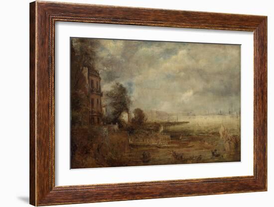 Waterloo Bridge Seen from Whitehall Stairs, C.1829 (Oil on Canvas)-John Constable-Framed Giclee Print