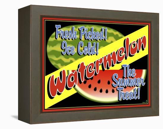 Watermelon Crate Label-Mark Frost-Framed Premier Image Canvas