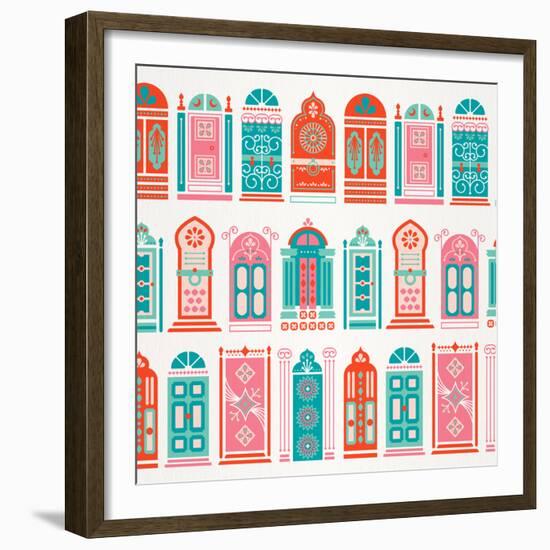 Watermelon Doors Pattern-Cat Coquillette-Framed Giclee Print