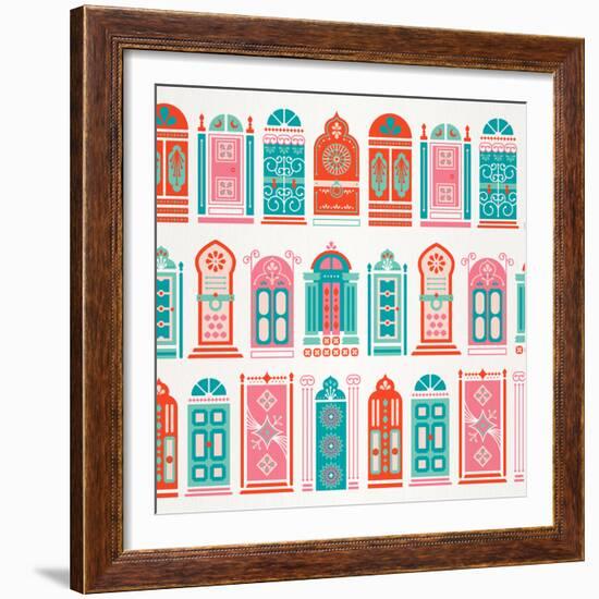 Watermelon Doors Pattern-Cat Coquillette-Framed Giclee Print