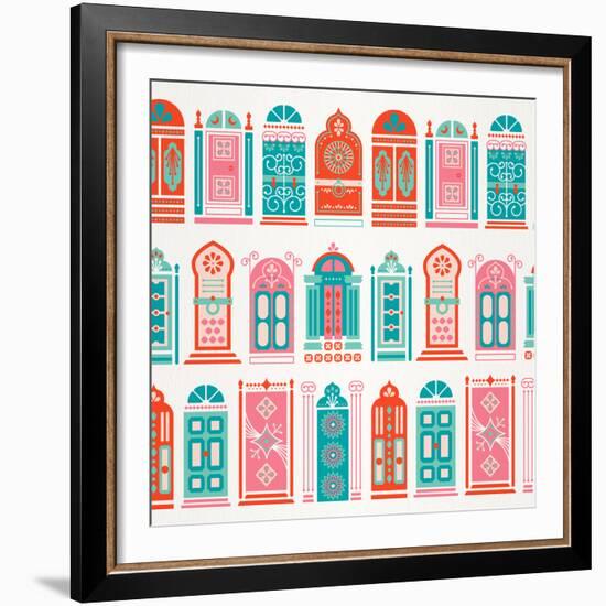 Watermelon Doors Pattern-Cat Coquillette-Framed Giclee Print