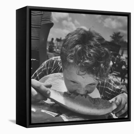 Watermelon Eating Contest-Joe Scherschel-Framed Premier Image Canvas